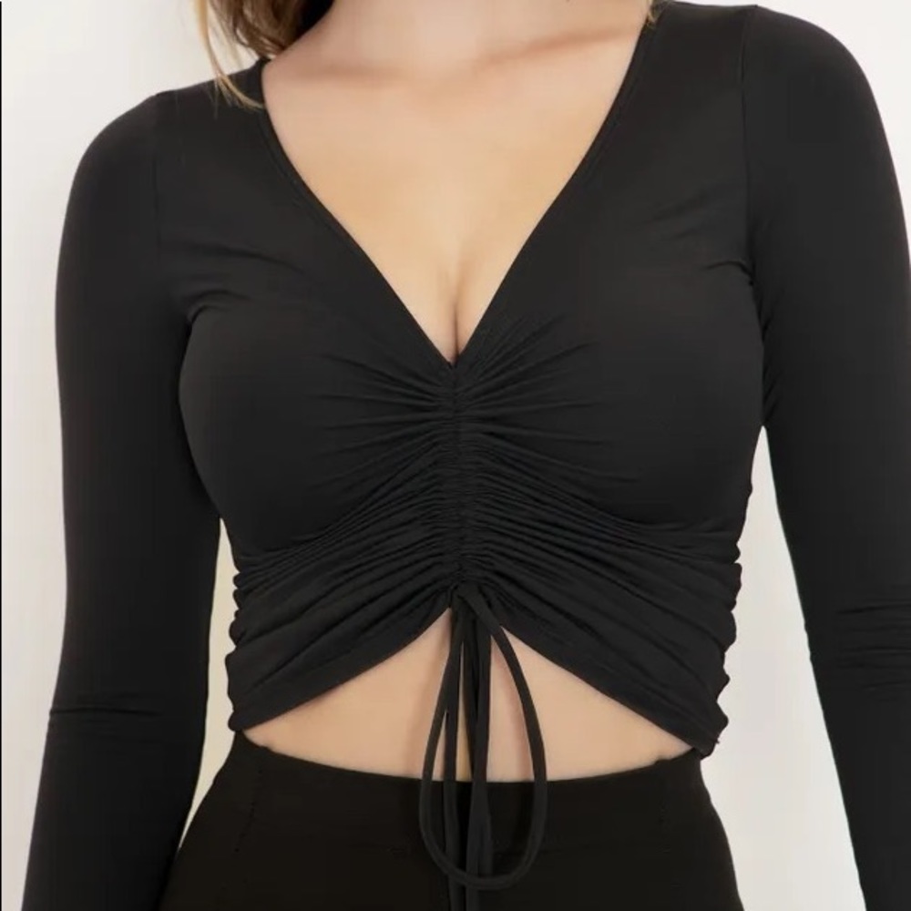 Blackmilk Strung Up Matte Black Long Sleeve Shirt